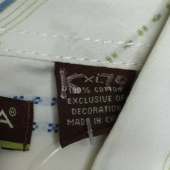 Cubavera Men's Button Up Short Sleeve Collared Shirt White Striped Size XL - Picture 4 of 10